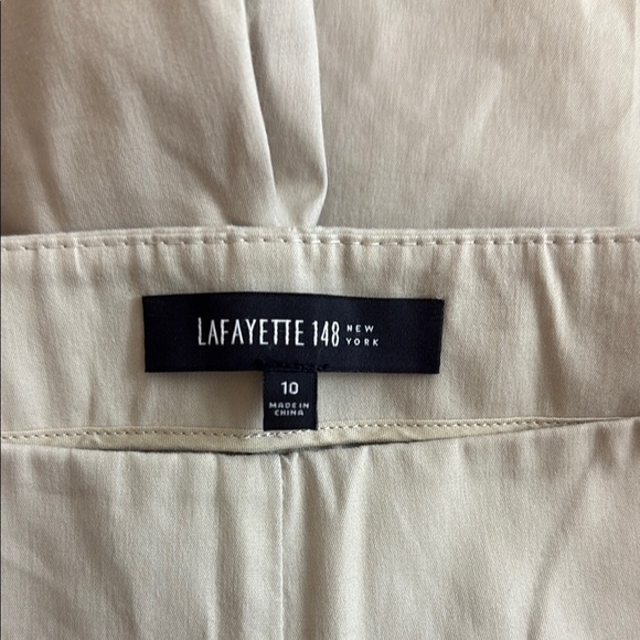 Lafayette 148 Tan Chinos Classic Straight-Leg Pants Size 10 - Picture 7 of 10